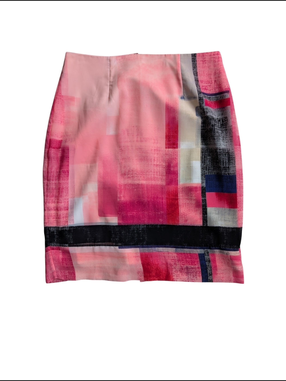 White House Black Market Pink Geo-Block Pencil Skirt with Black Accent, 6